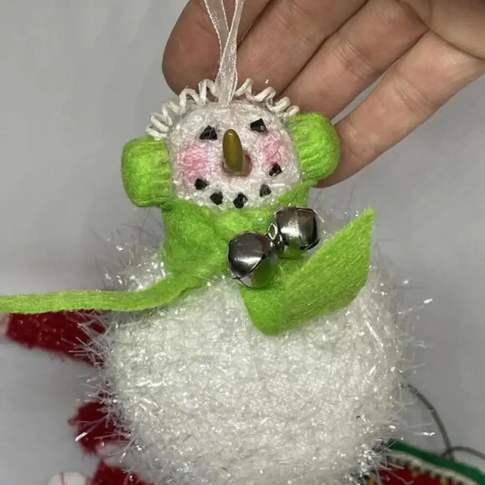 Snowman Frog Santa Gingerbread House‎ Felt Christmas Ornaments LOT of 10 Cute